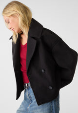 Ariana Cropped Wool Peacoat