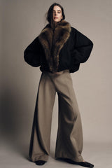 FAUX FUR COLLAR BOMBER JACKET