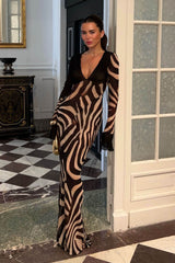 Celeste Zebra Chiffon Maxi Dress