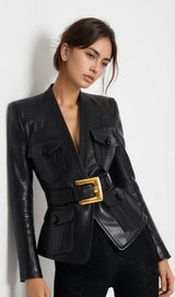 Rhea Sculpted Leather Jacket