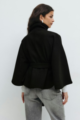 Elara Belted Cape Jacket