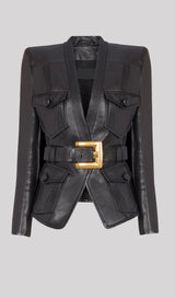 Rhea Sculpted Leather Jacket