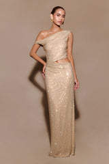Kenny Diamante One Shoulder Maxi Dress