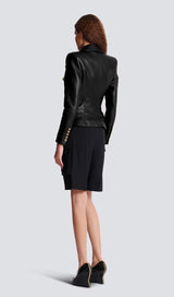 Alyssa Embellished Leather Blazer