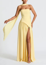 Serena Strapless Slit Maxi Dress