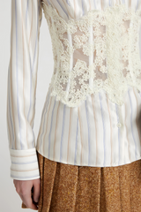 Wren Lace Corset Stripe Shirt
