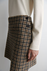 Arlette Wool check mini skirt