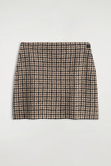 Arlette Wool check mini skirt