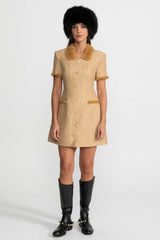 Valentina Sequin Tweed Coat Dress