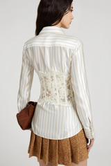 Wren Lace Corset Stripe Shirt