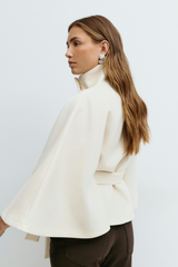 Elara Belted Cape Jacket