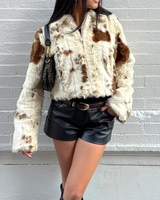 Cowhide Faux Fur Jacket