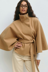 Elara Belted Cape Jacket
