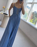 Elara Lace-Up Linen Set