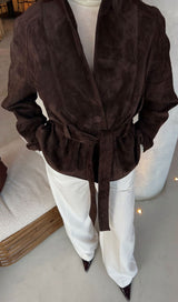 Elena Suede Wrap Jacket
