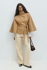 Elara Belted Cape Jacket