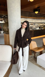 Elena Suede Wrap Jacket