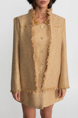 Valentina Sequin Tweed Coat Dress