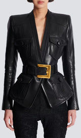 Rhea Sculpted Leather Jacket