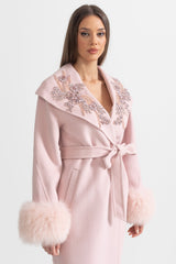 Elodie Embellished Cashmere Coat