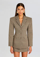 Lidia Plaid Tailored Blazer