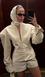 Elena Sculpted Satin Jacket