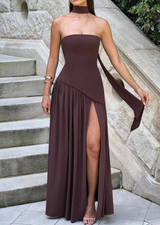 Serena Strapless Slit Maxi Dress