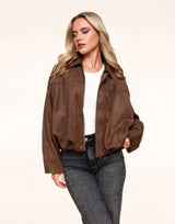 Serena Suede Bomber Jacket