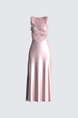 Polly Satin Lace Midi Dress