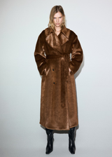 Isolde Faux Fur Belted Coat