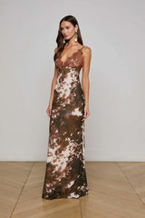 Hailey Cow Print Maxi Dress