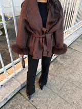 Elena Cuff Wrap Coat