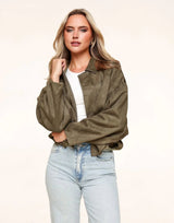 Serena Suede Bomber Jacket