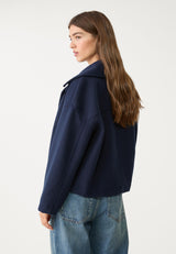Ariana Cropped Wool Peacoat