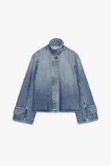 Mara High-Collar Denim Jacket