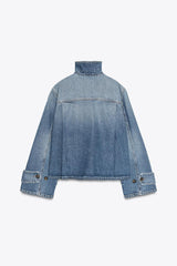 Mara High-Collar Denim Jacket