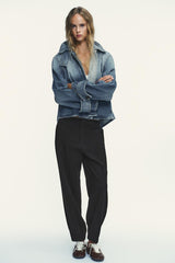 Mara High-Collar Denim Jacket