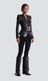 Rhea Sculpted Leather Jacket