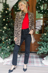 Sienna Bow Neck Leopard Coat
