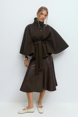Elara Belted Cape Jacket