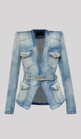 Kara Belted Denim Jacket