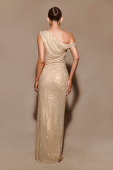 Kenny Diamante One Shoulder Maxi Dress