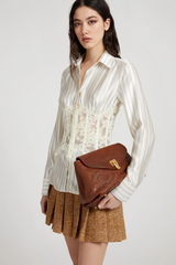 Wren Lace Corset Stripe Shirt