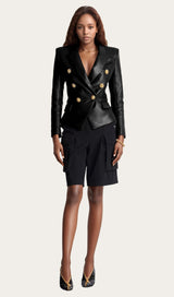 Alyssa Embellished Leather Blazer