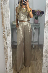 Rita Metallic Wide-Leg Set