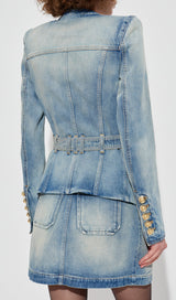 Kara Belted Denim Jacket