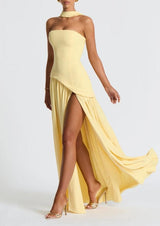 Serena Strapless Slit Maxi Dress