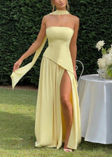 Serena Strapless Slit Maxi Dress