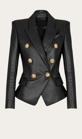 Alyssa Embellished Leather Blazer