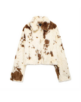 Cowhide Faux Fur Jacket